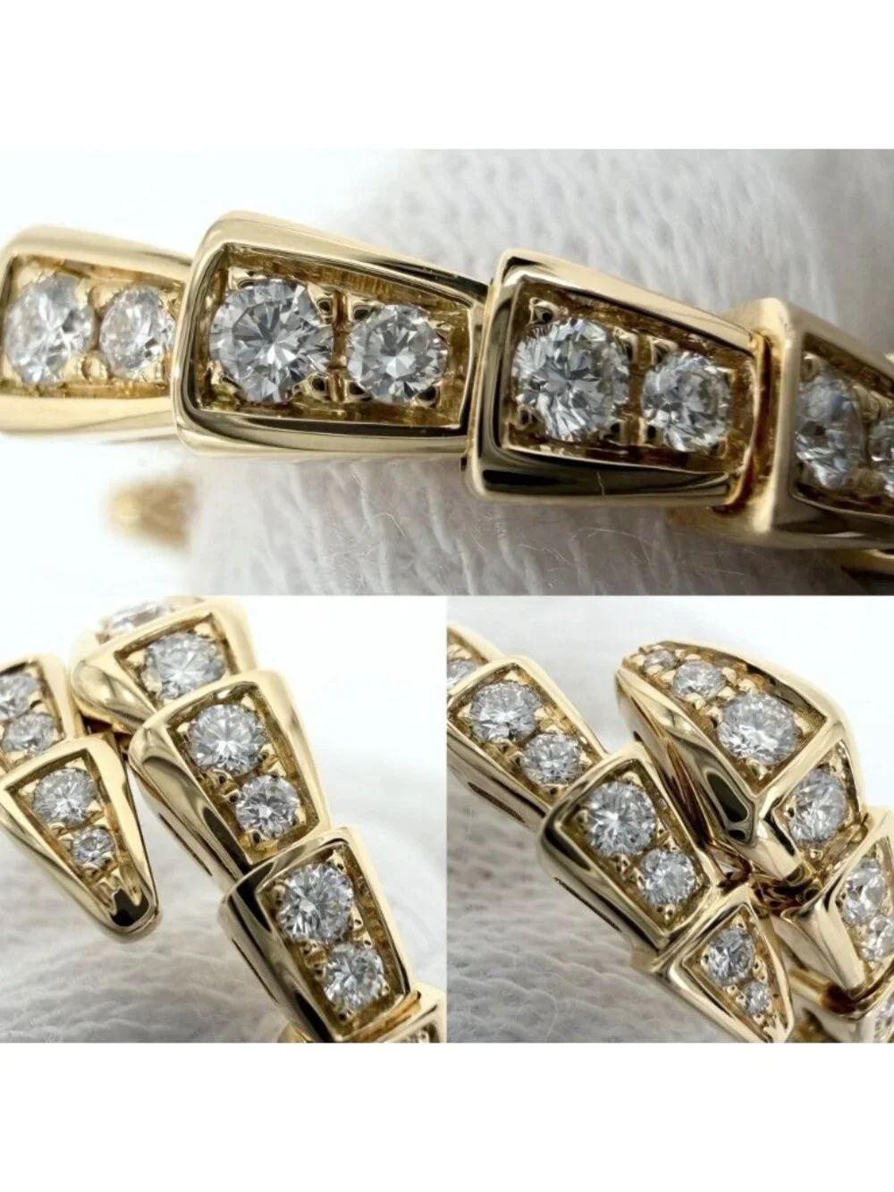 Bvlgari Ring Serpenti Viper 18K YG S Gold Diamond